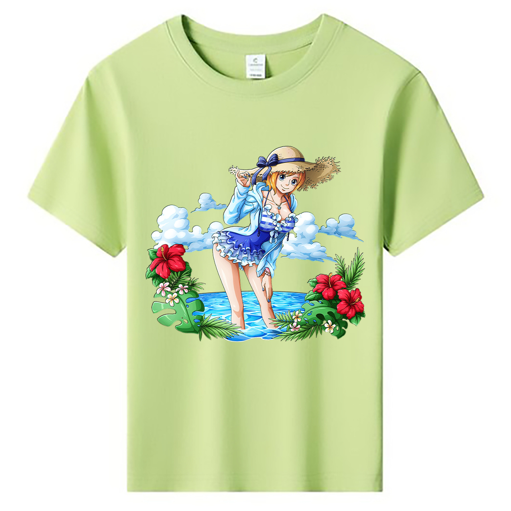 （画像用） ワンピース ナミ ONE PIECE Nami 綿100％キッズTシャツ（フロントプリント）